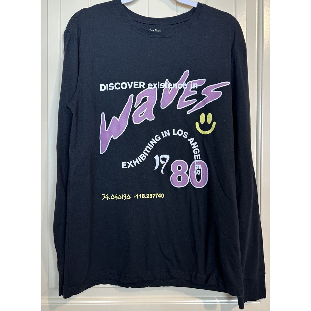 PACSUN Pac Cares oversized Pullover Long Sleeve black t-shirt sz M GUC